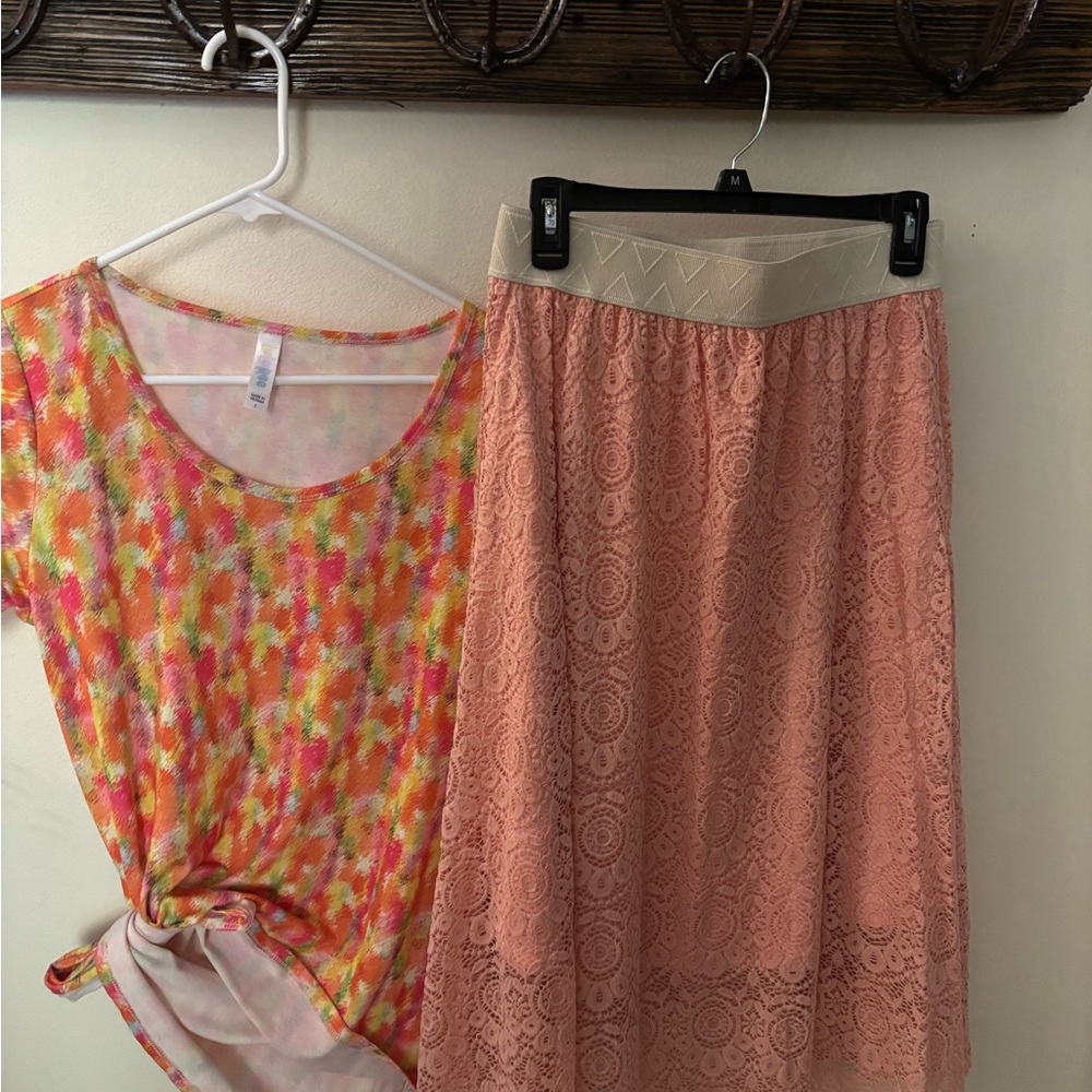 LuLaRoe Pink Midi Pencil Skirt Casual